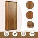 1 pc 15.7" x 7" Large Solid Acacia Wood Serving Tray Rectangular Wooden Serving Platter Natural Wooden Board for Bar Coffee Party