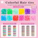 Hair Accessories for Girls, 1350P Colorful Hair Ties with 44P Hair Clips, Glitter Butterfly Hair Clips, Hair Wax Stick, Butterfly Hair Claws, Hair Barrettes with Comb Set&Organizer Box, Ideal Gifts