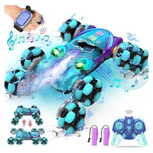 8WD Gesture Sensing RC Stunt Car, Boys Toys with Spray & Light, Hand Controlled RC Car Toys Gift for Kids Boys Age 8-12