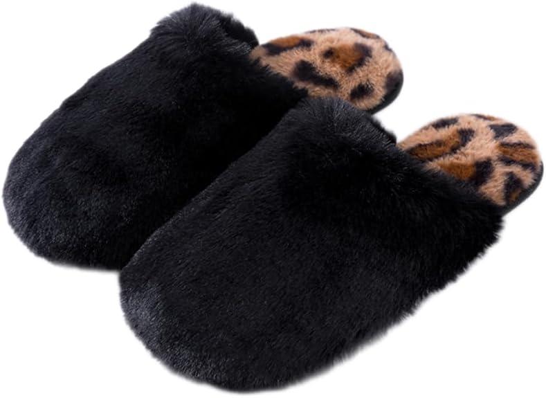 Women's Cozy Plush Furry Close Toe Slipper with Comfort Non Slip Outsole