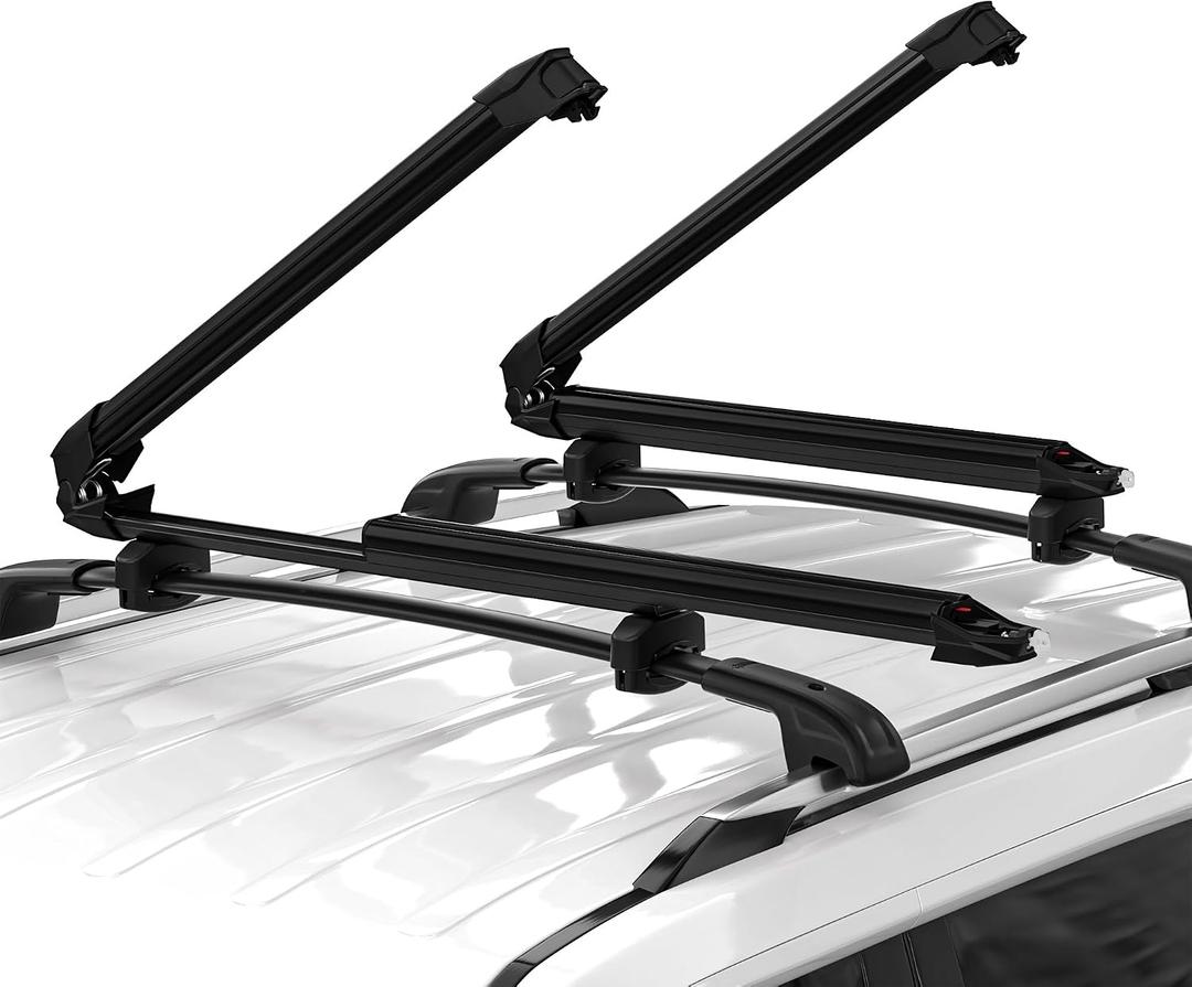 Ski & Snowboard Rack Lockable for Car Roof with Sliding Extension