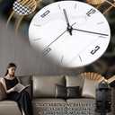 Wall Clock for Living Room, Silent Quality Quartz Battery Operated with Pendulum, Analog Large Wall Clocks for Living Room Kitchen Bathroom Bedroom Wall Home Decor, 15.4x28inch, Golden