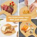 4 Pack Bamboo Pizza Peel 12 Inch, Wooden Pizza Paddle with Ergonomic Long Handle, Pizza Cutting Board for Serving, Charcuterie, Bread  Natural Wood Pizza Peel Set for Oven, Dishwasher Safe