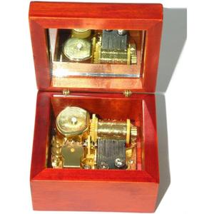 Wind-Up Wooden Music Box with Gold-Plating Movement in,Over The Rainbow, Rosewood
