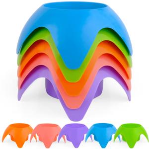 Beach Cup Holder-Sand-Free Drink Holder,Multi-Functional Sand Cup Holder for Beverage Phone Sunglasses Keys,Beach Accessories for Vacation Must Haves Beach Gear for Beach Trip(Multi-Color,5 Packs)