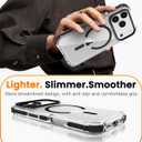 DEERLAMN Strong Magnetic Case for iPhone 17 Pro 6.3-Inch,[Compatible with Magsafe][Military Grade Drop Protection] Clear Slim Shockproof Protective Phone Cover-Transparent+Black