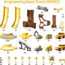 iHaHa 299 PCS Construction Race Tracks Boys Toys, 6 PCS Engineering Cars and Flexible Race Track Playset Create A Engineering Road Gifts Toys for 3 4 5 6 Year Old Boys Kids