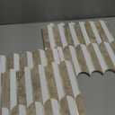 Vamos Tile Peel and Stick Backsplash Seamless Tile,10 Sheets Stick on Backsplash for Kitchen& Bathroom,Honey Travertine+Matt Pure White Marble Look+Light Gold Metal Self Adhesive Backsplash Tile