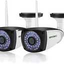 SV3C WiFi Security Cameras Outdoor, 2 Pack 1080P Two-Way Audio Exterior IP Camera, Outside Surveillance Cam Supports Motion Detection, ONVIF Conformance, IP66 Waterproof, RTSP,Max 128GB SD Card Record