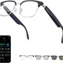 AI Smart Glasses for Men Women with Translation and Bluetooth 6.0, Support 160+ Languages Photochromic Lenses, Open Ear Bluetooth Glasses with Speakers, Hands-Free for Travel Meetings - Silver