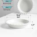 LE TAUCI Ceramic Pie Pans for Baking, 9 Inches Pie Plate for Apple Pie, Round Baking Dish, 36 Ounce Fluted Dish Pie Pan, Set of 2, White