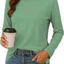 NEYOUQE Womens Blouses Plus Size T-Shirts Long Sleeve Outdoor Tops Clothing Ladies Workout tee T-shirts for Women Pea Green Summer Shirt Women's Tunics t-Shirts Fall Clothes L