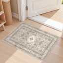 Vintage Living Room Area Rug 2x3 - Large Soft Washable Oriental Traditional Distressed Farmhouse Rugs for Bedroom - Indoor Floor Accent Carpet for Home Office House Decor - Beige