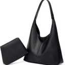 Slouchy Hobo Bags for Women Retro PU Leather Tote Crossbody Bag Soft Large Capacity 2pcs Shoulder Purses Handbags 2025