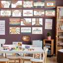 BelleAngle 16Pcs Bilingual Posters Spanish English Words and Phrases Poster Set Educational Materials for Teachers Preschool Back to School Classroom Decorations