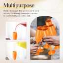 Maxcheck 24 Pcs Champagne Flutes Bulk Acrylic Toasting Drinking Flute Unbreakable Goblet Champagne Cups 6 oz Plastic Wine Glasses for Mother's Day Wedding Bridal Shower Anniversary Party (Orange)