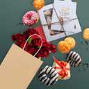 METRONIC Paper Gift Bags 5.25x3.75x8 50Pcs, Christmas Gift Wrap Bags with Handles, Brown Kraft Paper Bag for Small Business, Bulk Party Favors Bag for Birthday, Shopping, Retail, Made in USA