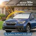 for Subaru Outback 2020-2024 2025 2026 Windshield Sun Shade - Front Window Shade Custom Fit Outback Accessories Sun Visor Foldable Sunshade Blocks UV Rays Summer Must Have Car Accessories