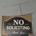 Signs Authority No Soliciting Sign for House - 11.5"x9" Durable Coroplast with Metal H-Stake - No Solicitors Sign for Front Door - Non-Reflective No Soliciting Yard Sign Deter Door Knockers