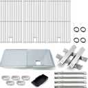 Adviace Replacement Parts for Monument Grill 35633 41847NG 24367 24633, A0212926 Main Burner & D010012307 Flame Tamer & A0212804 Cooking Grid & Grease Tray & Igniter for 35633 Monument Grill