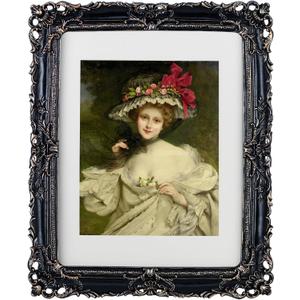 Vintage Baroque Picture Frame,Gold Picture Frames for Wall Hanging & Tabletop, Suitable for 8x10 inch photos (Black, 11X14)