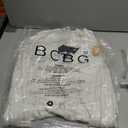 BCBG Women's Long Sleeve Collared A-Line Mini Dress with Tie Belt (White, M)