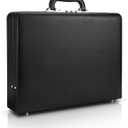 Briefcases for Men, Professional Leather Briefcase with Lock, Hard Shell Business Brief Case, Durable Executive Attache Case for Laptop Documents, Mens Hard Briefcase for Work Office Travel (Black)