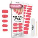MOYOU LONDON Semi Cured Gel Nail Strips - 20 Pcs. Waterproof Gel Nail Wraps, Cures in Sunlight or UV/LED Lamp, Lasts Up to 2+ Weeks, Stretchable, Easy to Apply & Remove, Vegan & Cruelty-Free