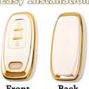 for Audi Key Fob Cover with Keychain, 3-Button Key Case, TPU Protector Compatible with A4 A5 A6 A7 A8/Q5 Q7/S3 S4 S5 S6 S7 S8 SQ5/R8 RS5 RS7