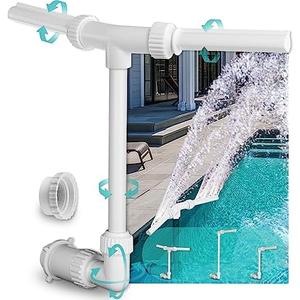 Inground Pool Fountain | Water Sprinkler Pond Swimming Jet Cascade Waterfall Cooling Aerator Accessories Attachment Decorative Sprayer Spout Fall Nozzle Kids Outdoor (Dual Jet)