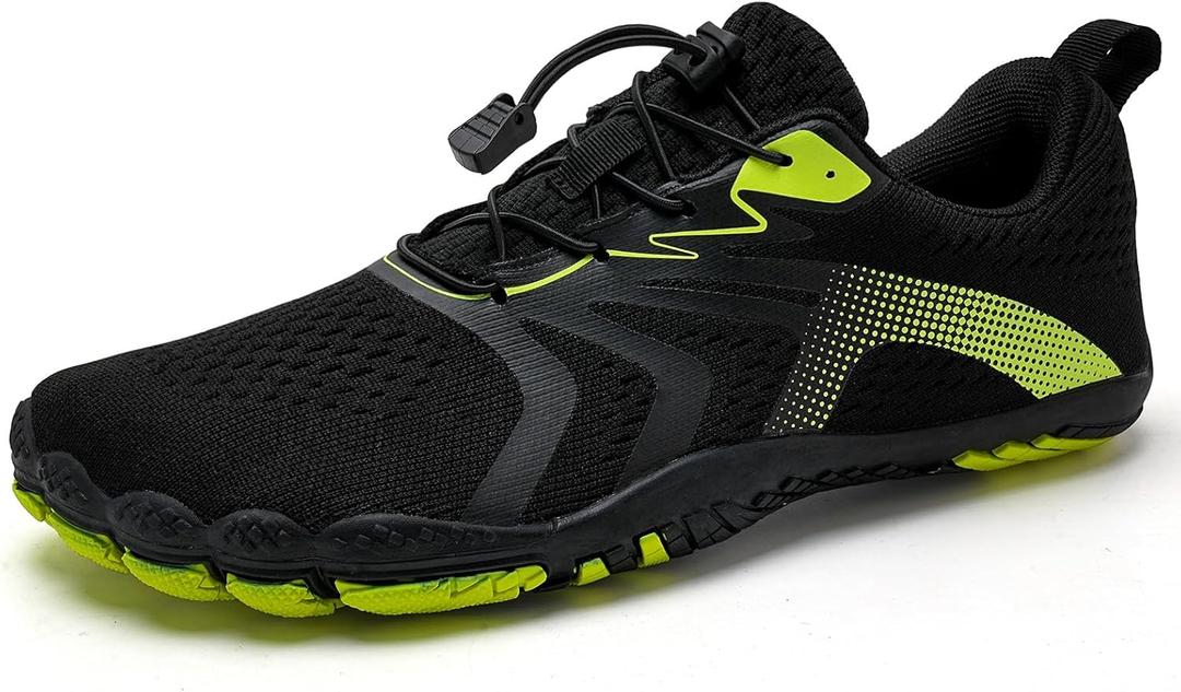 WateLves Water Shoes Men Women Beach Barefoot Aqua Socks Breathable Wide Swim Outdoor Walking Anti Slip Pool Shoes for Hiking Kayaking Diving Surfing (B-black/Green, 39)