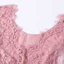 Niyage Toddler Girls Tulle Princess Party Dress Baby Elegant V-Back Lace Flower Girl Dresses (5-6 Years, Knee-pink)