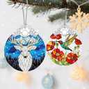 2 x Christmas Ornament, Stained Glass Ornament, Christmas Ornaments for Tree, Hanging Ornaments for Home Decor & Xmas Decorations Holiday Decor, Gift Ideas, Perfect Holiday & Xmas Gifts - Night Court