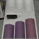 ANGELLOONG Purple LED Candle with Timer, Real Wax Flameless Pillar Candles with Remote, Set of 3 Flickering Electric Battery Operated Candles for Home Decor Halloween Christmas Decoration