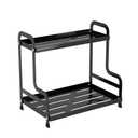 Bokelai 2 Tier Coffee Bar Organizer and Accessories Storage Countertop Shelf for Kitchen Coffee Station Organizer Mug Holder Coffee Condiment Storage Rack Black