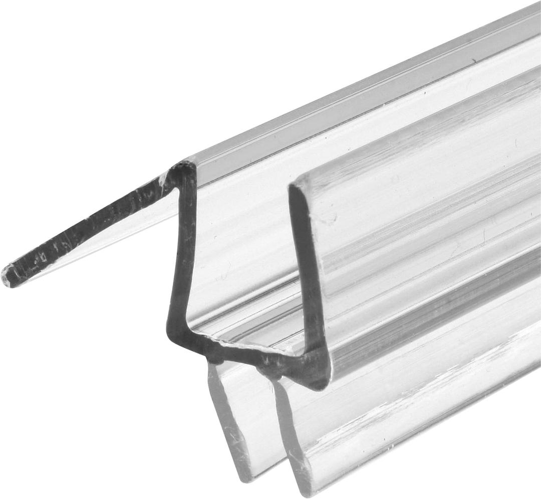 Prime-Line M 6258 Frameless Shower Door Bottom Seal for 3/8 In. Thick Glass Doors – Stop Shower Leaks and Create a Water Barrier, 36 In., Clear Vinyl (Single Pack)