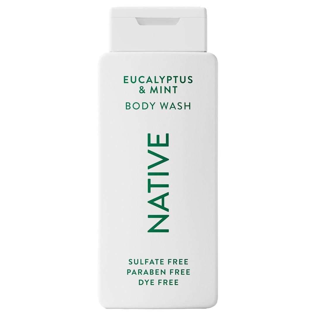 Native Body Wash Contains Naturally Derived Ingredients | For Women & Men, Sulfate, Paraben, & Dye Free Leaving Skin Soft and Hydrated | Eucalyptus & Mint 18 oz