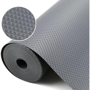Shelf Liner, Cabinet Liner, Non Adhesive Kitchen Plastic Drawer Liner, Non Slip Shelf Liners for Kitchen Cabinets, Pantry, Shelves, Under Sink Mats (Grey, 12 x 240 inch) (12"W x 240"L, Gray)