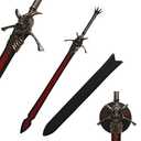 Rebellion/Rebellious Blade - Premium Fantasy-Themed Display Sword - Stainless Steel Blade, Zinc Alloy Guard, 136.5cm/53.74" Length, Hand Forged with Exquisite Detail (with Hanging Board)