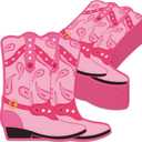 100PCS Western Cowgirl Boots Paper Napkins Wild West Theme Pink Tissue Paper Hand Towel Western Cowboy Luncheon Dinner Decorations for Baby Shower Bachelorette Birthday Party Last Rodeo Party Supplies