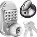Bravex Keyless Entry Door Lock Deadbolt Keypad Sabbath Lock Stainless Steel 100% Mechanical Pass Code/Key No Risk of Low Power
