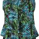 Septangle Women's Tankini Swimsuit Two Pieces Set Ruffle Swimwear Bathingsuit with Boyshort size 16