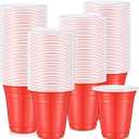 Zopeal 300 Count Red Disposable Plastic Drinking Cups 12 Ounce Red Plastic Cups with Fill Lines Reusable Plastic Cups for Drinks, Soda, Punch, Barbecues, Party, Picnics, Wedding, Birthday