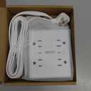 10Ft Extension Cord with Multiple Outlets, Flat Plug Surge Protector Power Strip 10 Ft Long Cord, 8 Outlets & 4 USB Ports (2 USB C), Desk Charging Station for Home Office, College Dorm Room Essentials (White)