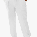 Men's Linen Pants Elastic Waist Drawstring Lightweight Casual Cotton Yoga Pants Loose Fit Summer Beach Long Trousers M
