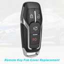 Key Fob Cover Replacement 4 Buttons Key Fob Shell Case M3N-A2C31243300 164-R7989 for Ford Explorer 2016-2017, for Ford Edge / Fusion Titanium / Mustang 2015-2023