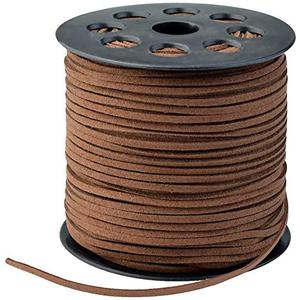 LWPITTY 3mm x100 Yards Coffee Suede Cord Suede Lace Faux Leather Cord with Roll Spool for Bracelet Necklace Beading DIY Handmade Crafts.