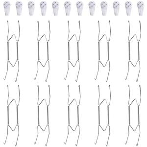 Fasunry 10 Pack Plate Hangers, 10 Inch Plate Hangers for The Wall with 12 Pack Wall Hooks, Compatible 8.5 to 10.5 Inch Decorative Plates and Arts