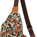 Leopard Print Sling Bag for Women | Anti-Theft, Anti-Theft, RFID Protection, Hidden Back Pocket, Travel & Festivals