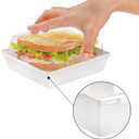 Hiceeden Set of 100 Sandwich Boxes with Clear Lids, White Paper Charcuterie Boxes, 5" Square Dessert Cake Boxes Food Grade for Swiss Roll, Hamburger, Pasta, Salad, Cookie